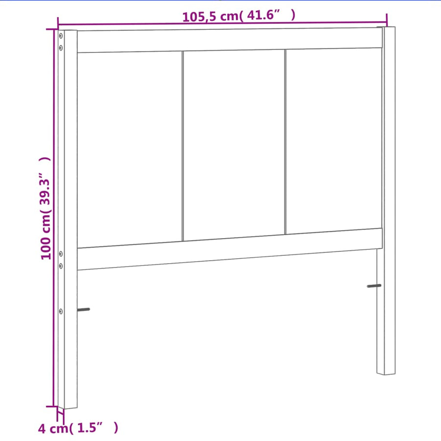Hoofdbord 100 Cm Massief Grenenhout Wasbruin
