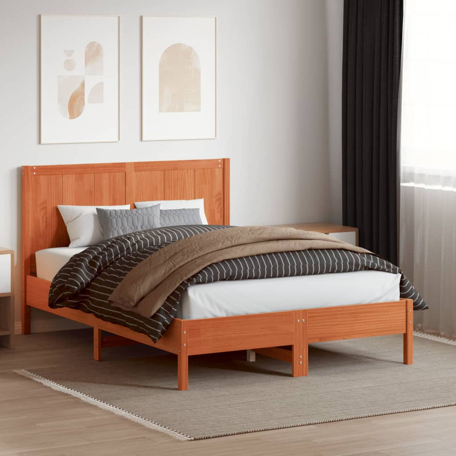 Hoofdbord 150 Cm Massief Grenenhout Wasbruin