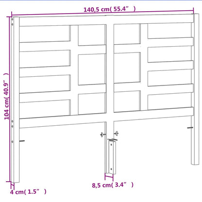 Hoofdbord 135 Cm Massief Grenenhout Wasbruin