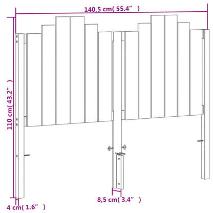 Hoofdbord 135 Cm Massief Grenenhout Wasbruin