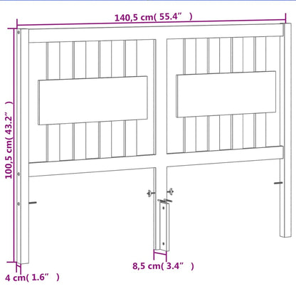 Hoofdbord 135 Cm Massief Grenenhout Wasbruin
