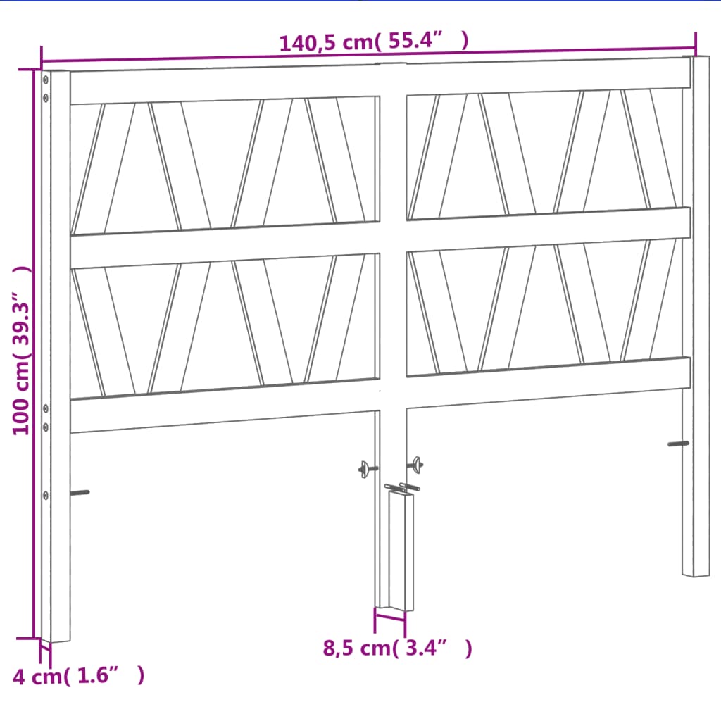 Hoofdbord 135 Cm Massief Grenenhout Wasbruin