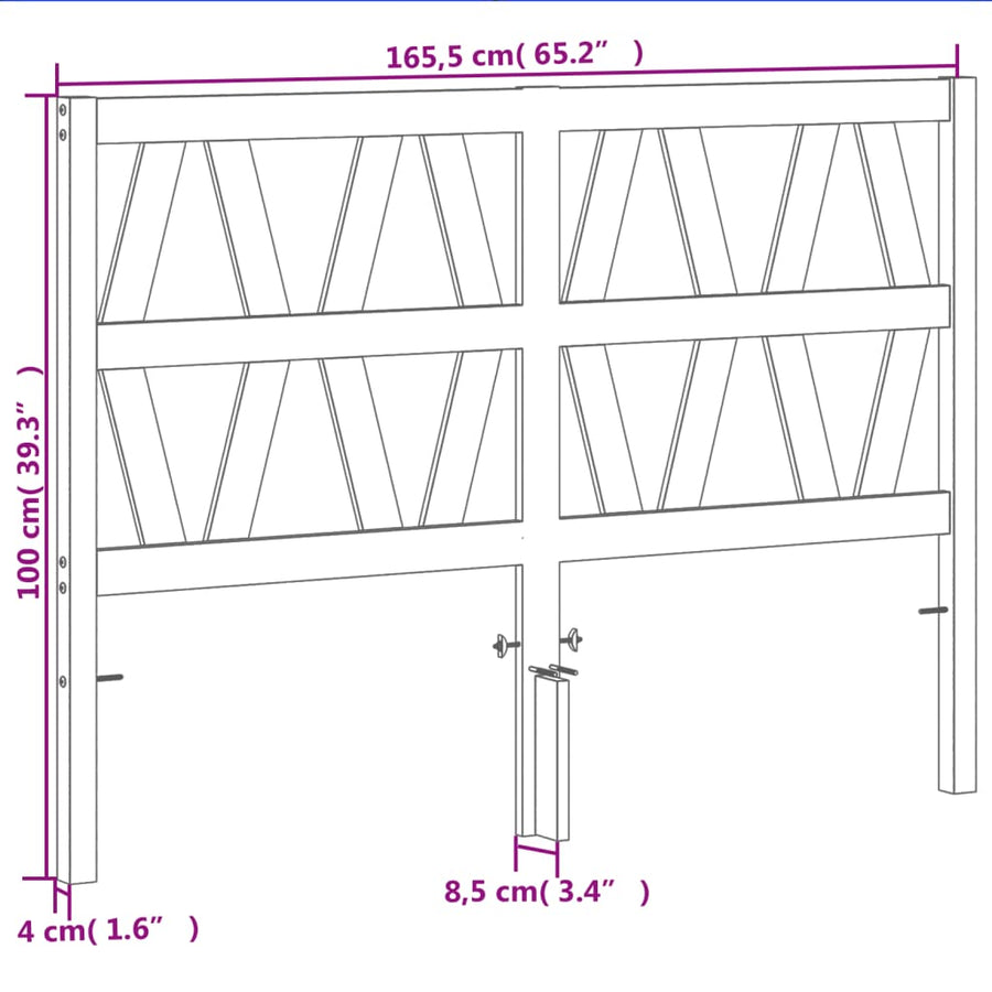 Hoofdbord 160 Cm Massief Grenenhout Wasbruin