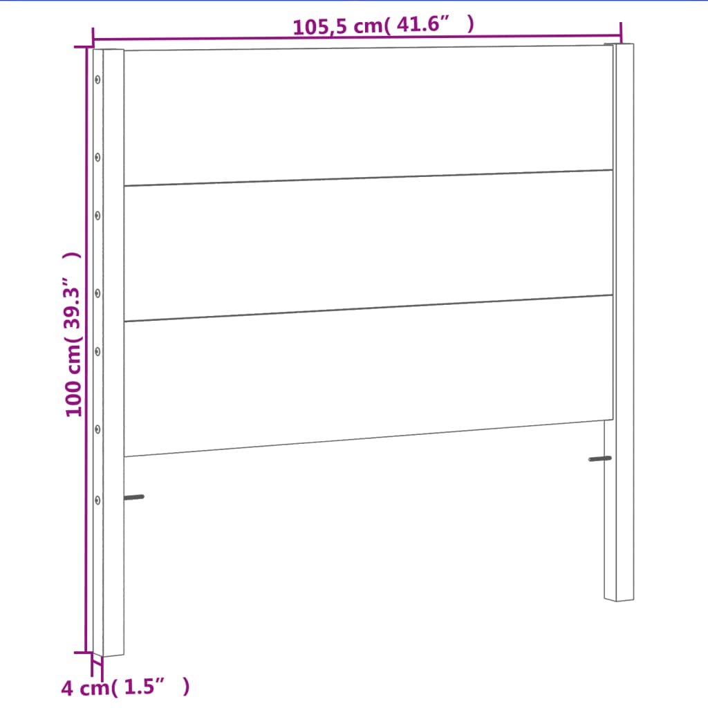 Hoofdbord 100 Cm Massief Grenenhout Wasbruin