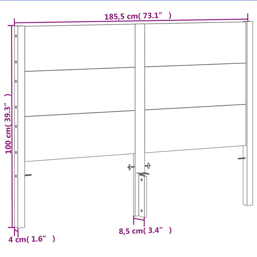 Hoofdbord 180 Cm Massief Grenenhout Wasbruin