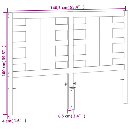 Hoofdbord 135 Cm Massief Grenenhout Wasbruin