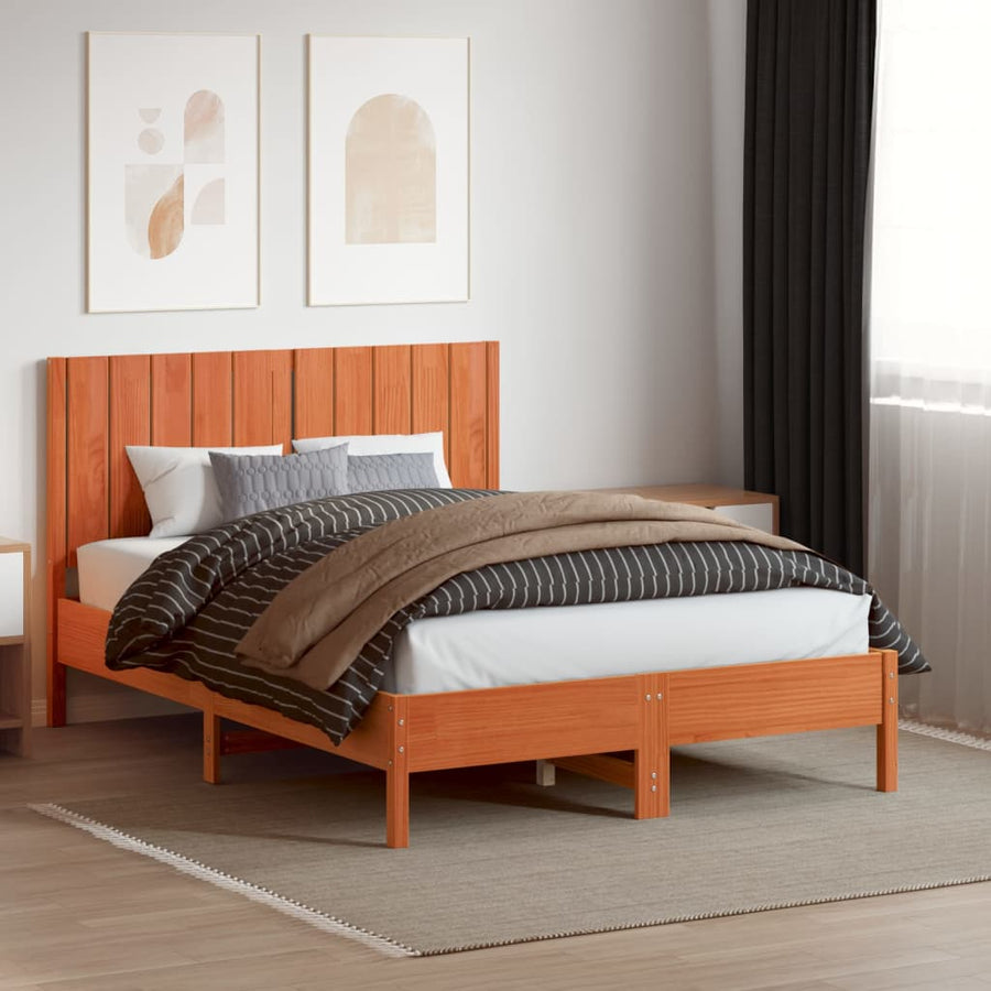 Hoofdbord 135 Cm Massief Grenenhout Wasbruin