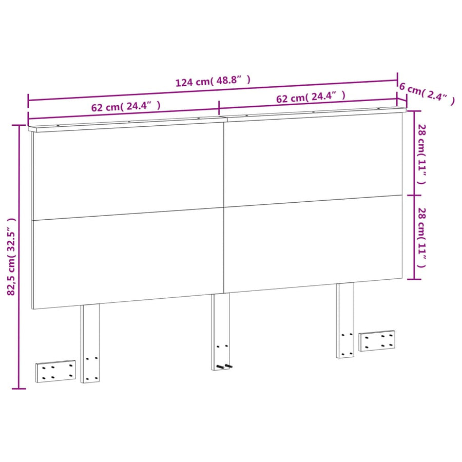 Hoofdbord 120 Cm Massief Grenenhout Wasbruin