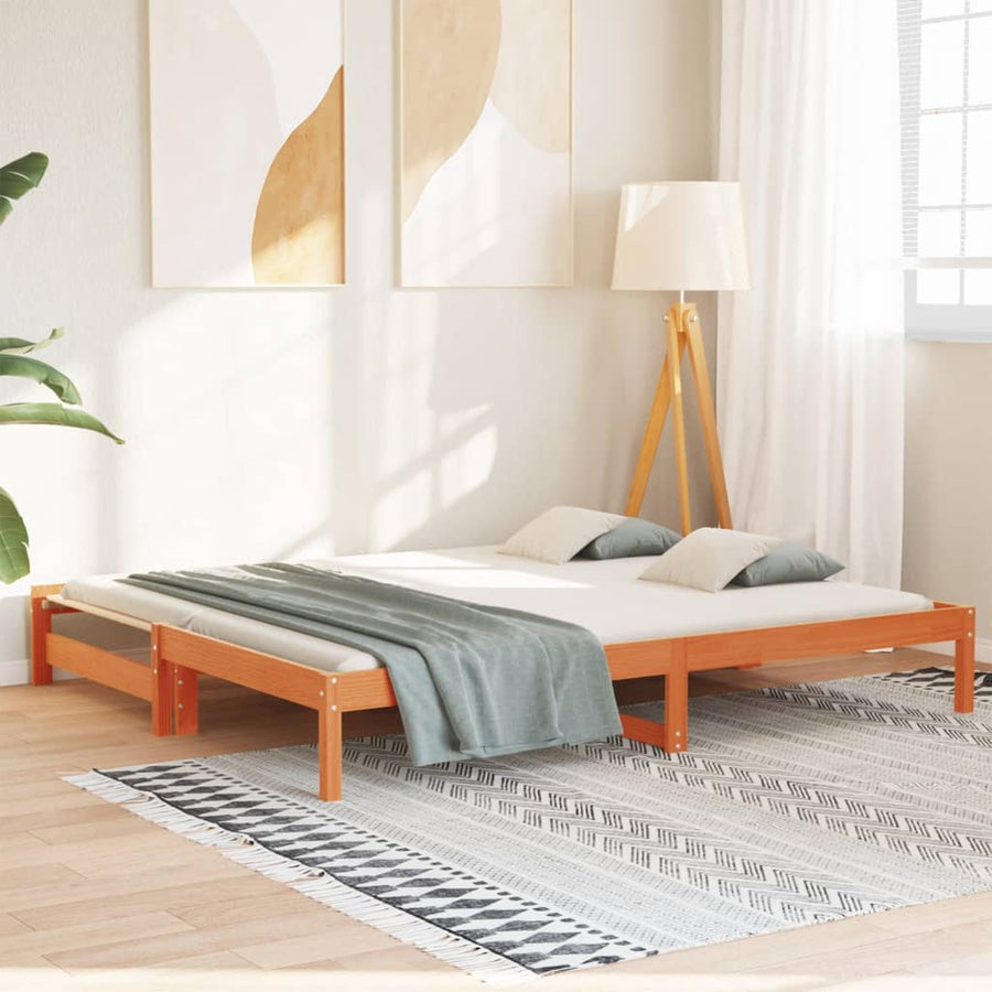 Slaapbank Met Onderschuifbed 90X200 Cm Massief Grenenhout
