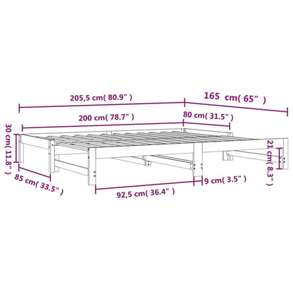 Slaapbank Met Onderschuifbed 80X200 Cm Massief Grenenhout