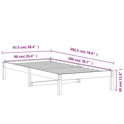 Slaapbank 90X200 Cm Massief Grenenhout Wasbruin