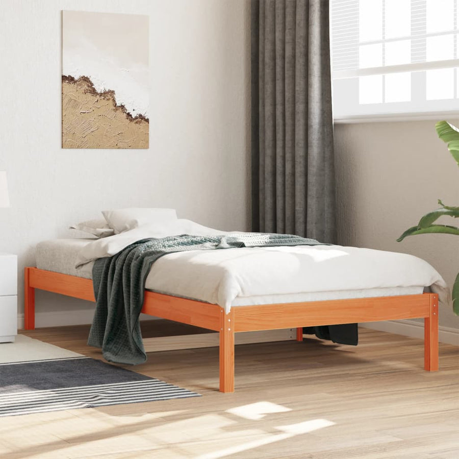 Slaapbank 80X200 Cm Massief Grenenhout Wasbruin