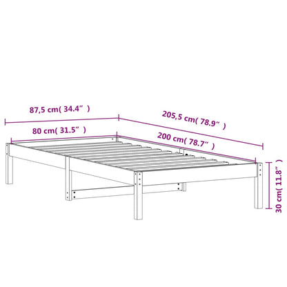 Slaapbank 80X200 Cm Massief Grenenhout Wasbruin