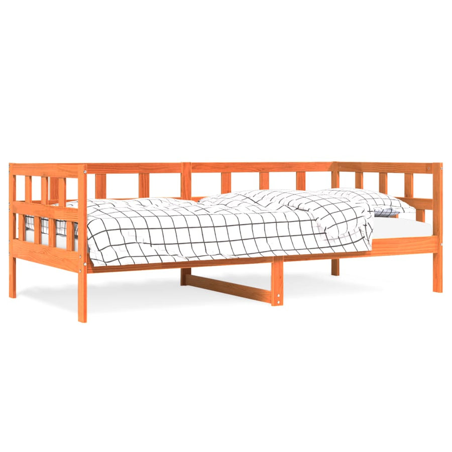Slaapbank 90X200 Cm Massief Grenenhout Wasbruin