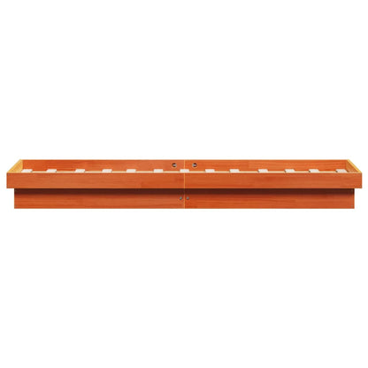 Bedframe Met Led Massief Grenenhout Wasbruin 90X200 Cm