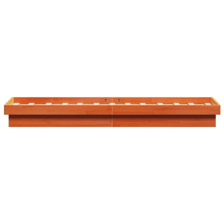 Bedframe Met Led Massief Grenenhout Wasbruin 90X200 Cm
