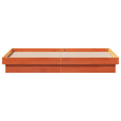 Bedframe Met Led Massief Grenenhout Wasbruin 160X200 Cm
