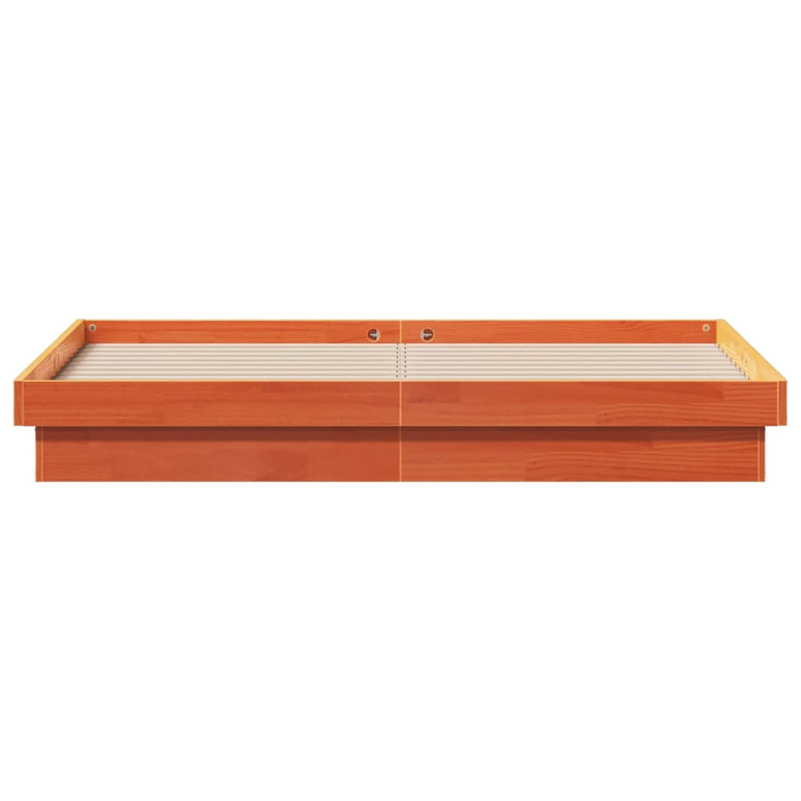 Bedframe Met Led Massief Grenenhout Wasbruin 160X200 Cm