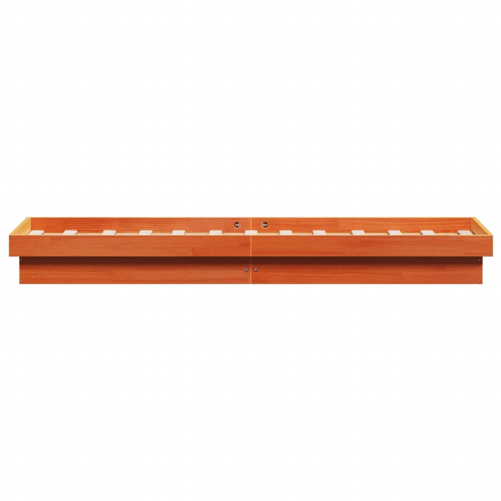 Bedframe Met Led Massief Grenenhout Wasbruin 90X190 Cm