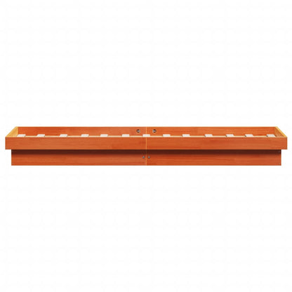 Bedframe Met Led Massief Grenenhout Wasbruin 90X190 Cm