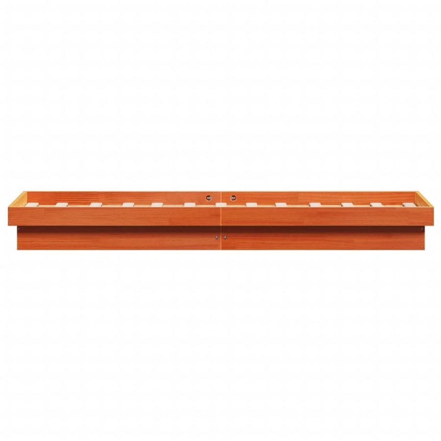 Bedframe Met Led Massief Grenenhout Wasbruin 90X190 Cm