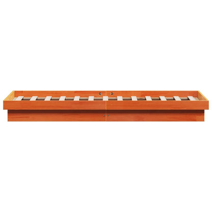 Bedframe Met Led Massief Grenenhout Wasbruin 120X190 Cm