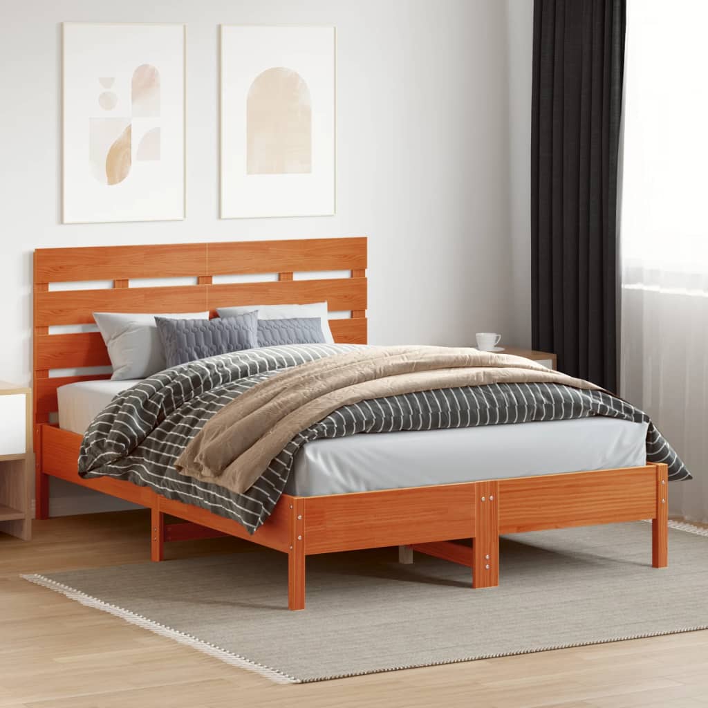 Hoofdbord 150 Cm Massief Grenenhout Wasbruin
