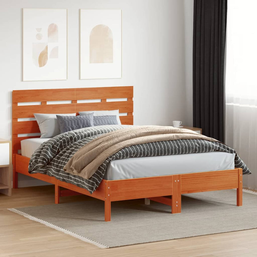 Hoofdbord 150 Cm Massief Grenenhout Wasbruin