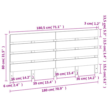Hoofdbord 135 Cm Massief Grenenhout Wasbruin