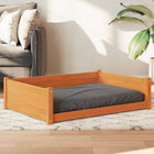 Dog basket 105.5x75.5x28 cm solid pine wash brown