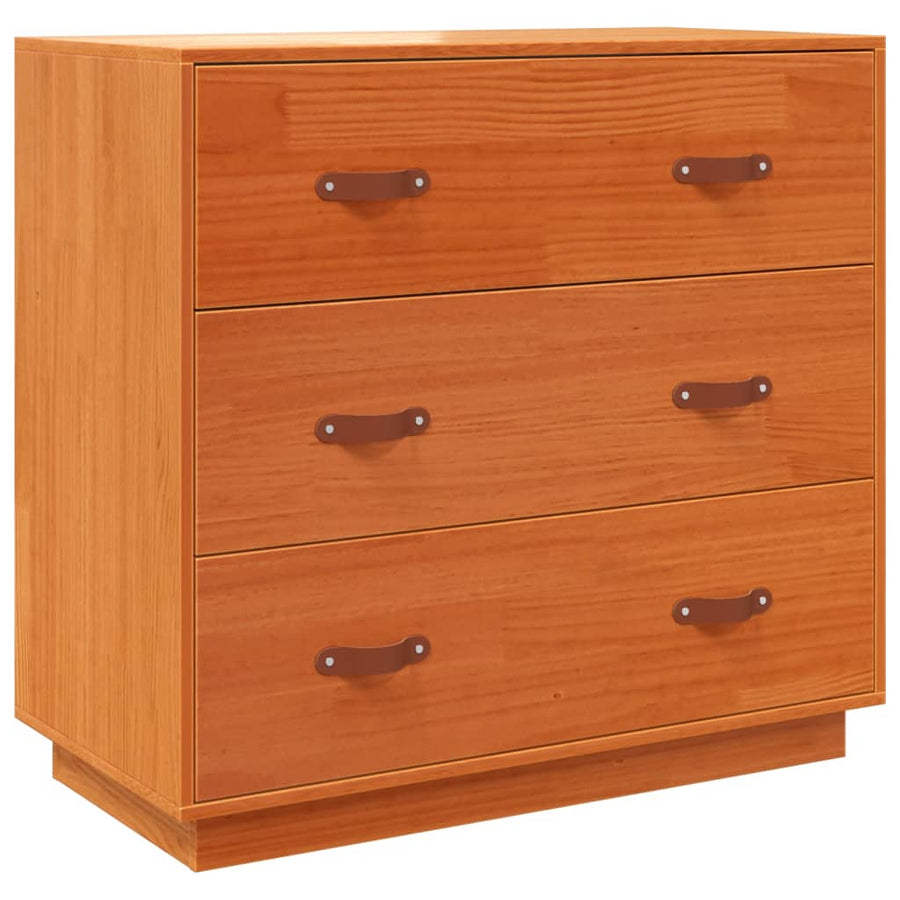 Dressoir 80X40X75 Cm Massief Grenenhout Wasbruin
