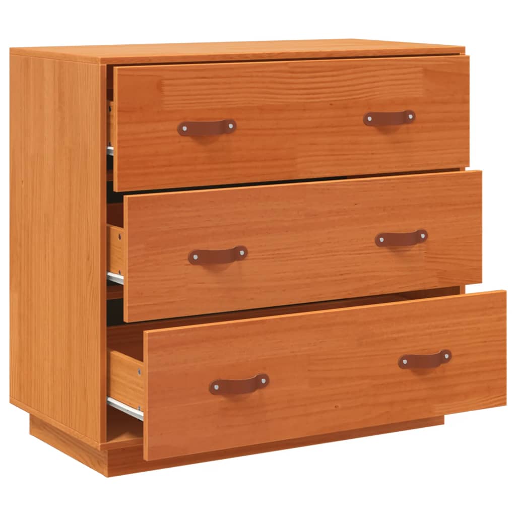 Dressoir 80X40X75 Cm Massief Grenenhout Wasbruin