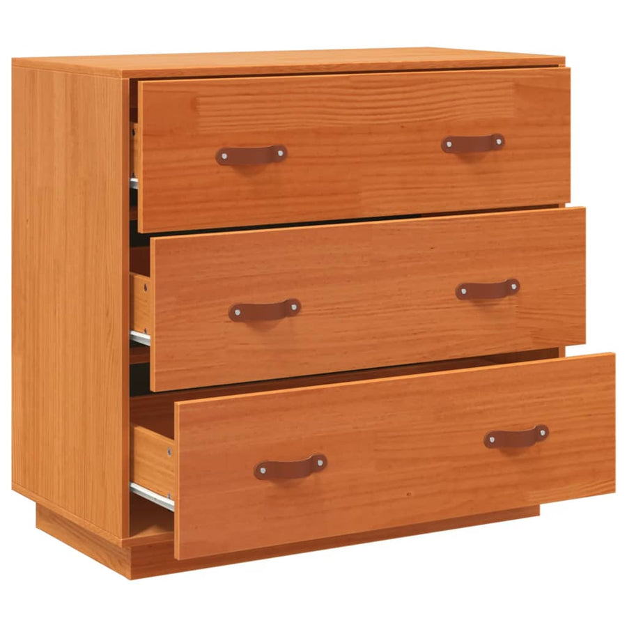 Dressoir 80X40X75 Cm Massief Grenenhout Wasbruin