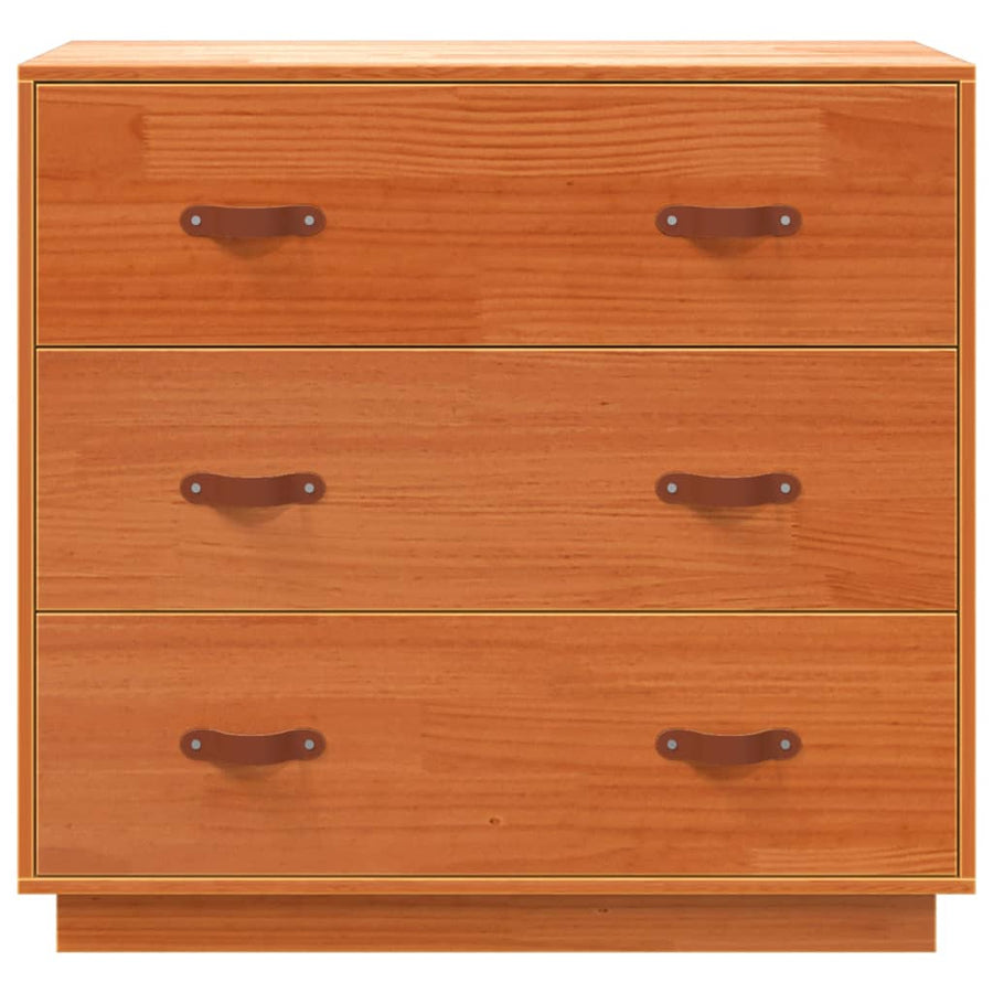 Dressoir 80X40X75 Cm Massief Grenenhout Wasbruin