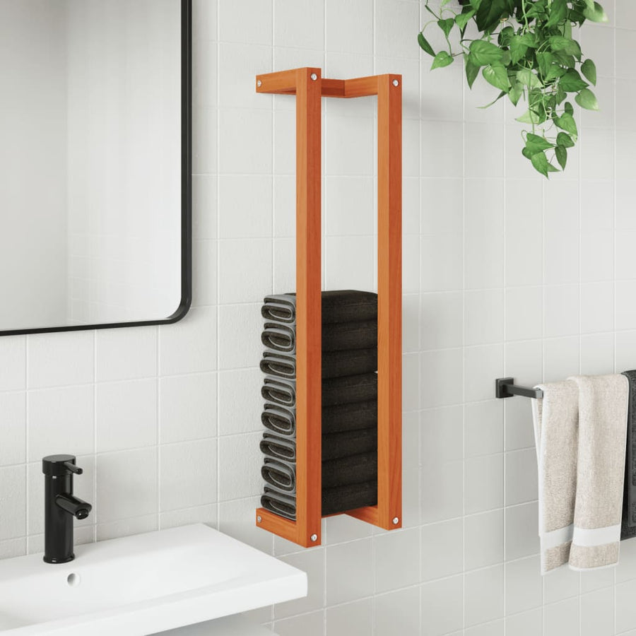 Handdoekenrek 23X18X90 Cm Massief Grenenhout Wasbruin