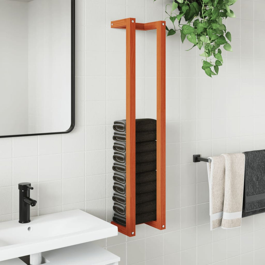 Handdoekenrek 23X18X110 Cm Massief Grenenhout Wasbruin