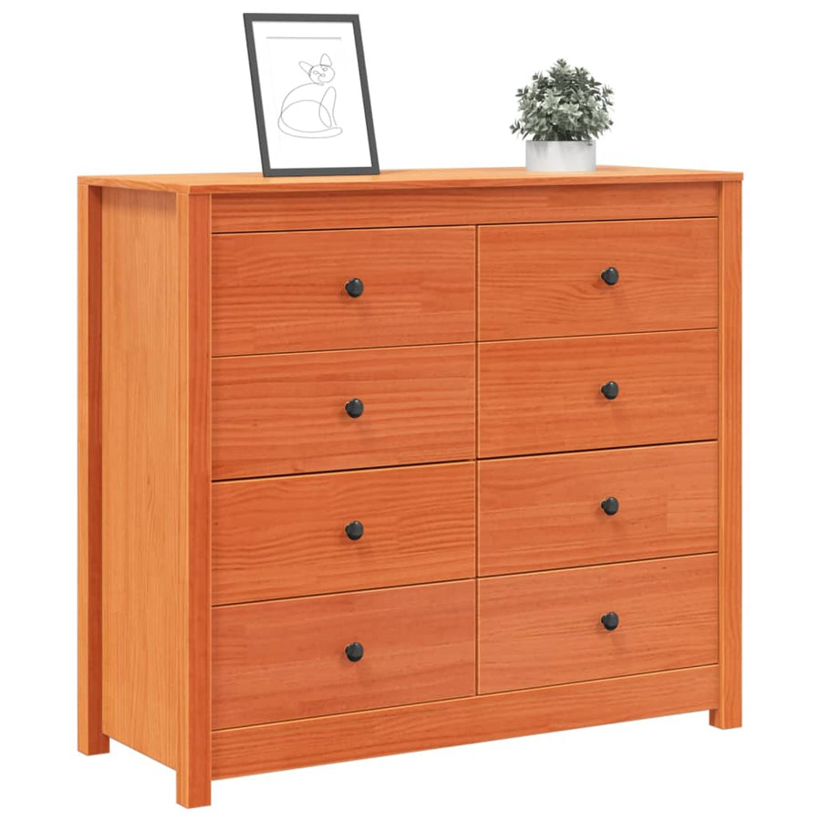 Dressoir 100X40X90 Cm Massief Grenenhout Wasbruin