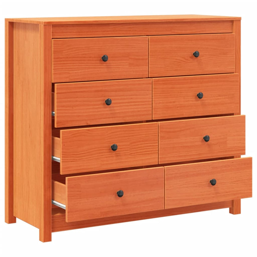Dressoir 100X40X90 Cm Massief Grenenhout Wasbruin