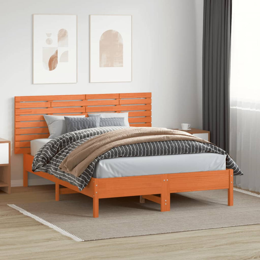 Hoofdbord wandmontage 166x3x63 cm massief grenenhout 166 x 63 cm Bruin