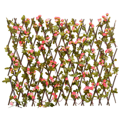  Kunstplant Klimop Op Latwerk Uittrekbaar 180X60 Cm Donkerroze