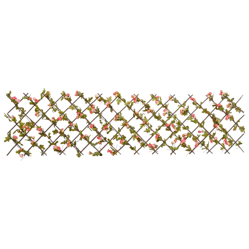  Kunstplant Klimop Op Latwerk Uittrekbaar 180X60 Cm Donkerroze