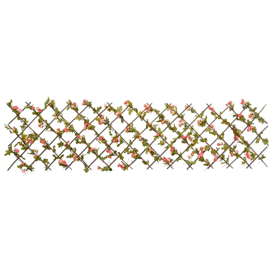  Kunstplant Klimop Op Latwerk Uittrekbaar 180X60 Cm Donkerroze