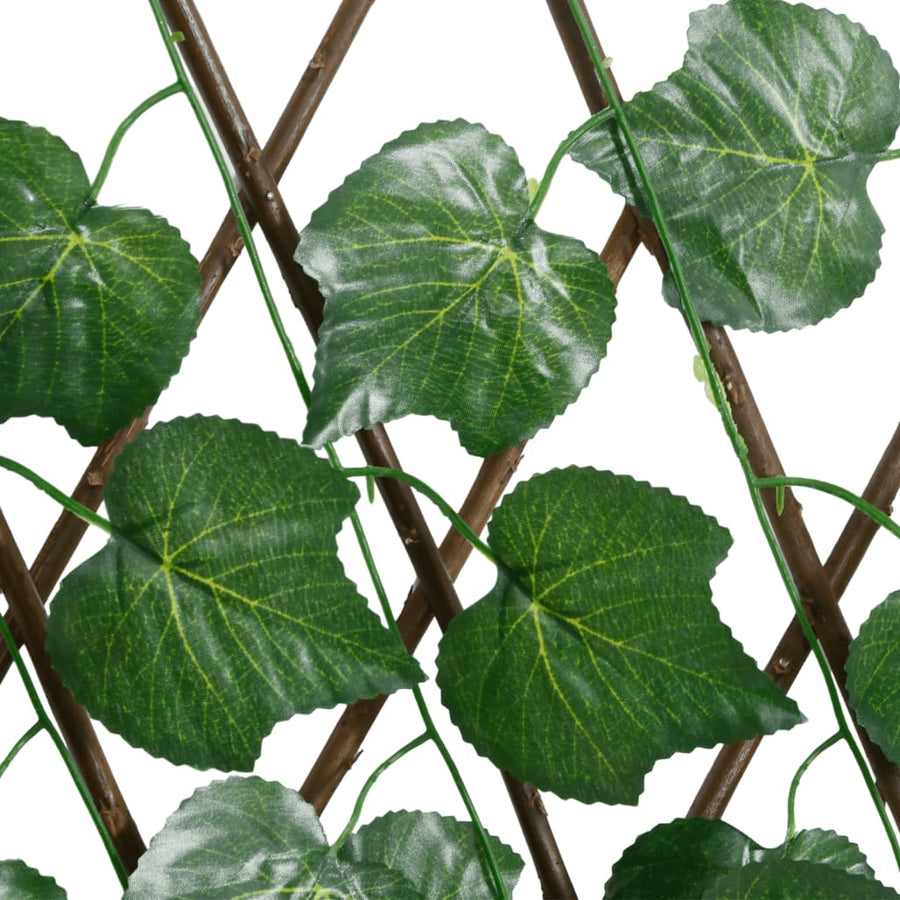 Kunstplant Druivenblad Op Latwerk Uittrekbaar 190X60 Cm Groen