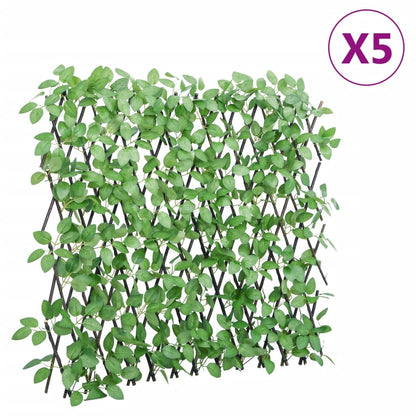  Kunstplant Klimop Op Latwerk 5 St Uittrekbaar 180X65 Cm Groen