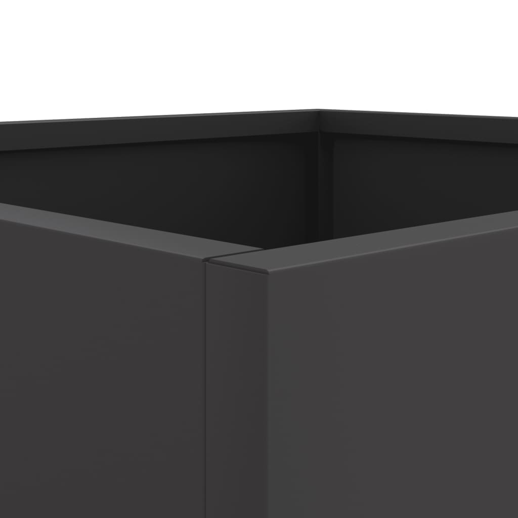 Plantenbakken 2 st 32x30x29 cm koudgewalst staal zwart 2 32 x 30 x 29 cm Zwart