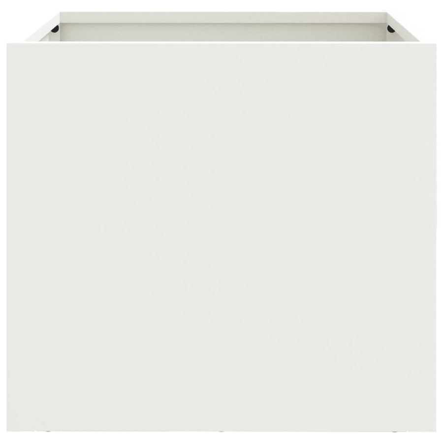 Plantenbakken 2 st 32x30x29 cm koudgewalst staal wit 2 32 x 30 x 29 cm Wit