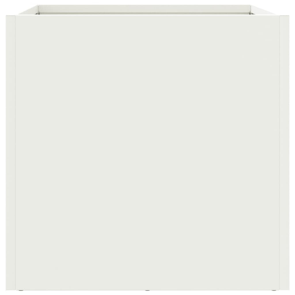 Plantenbakken 2 st 32x30x29 cm koudgewalst staal wit 2 32 x 30 x 29 cm Wit
