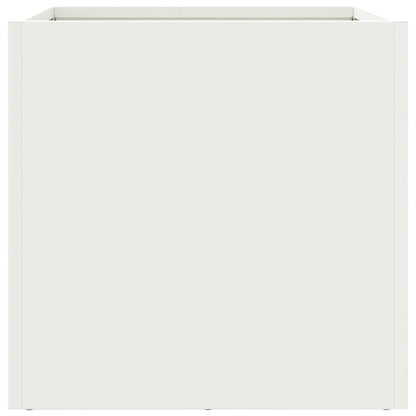 Plantenbakken 2 st 32x30x29 cm koudgewalst staal wit 2 32 x 30 x 29 cm Wit