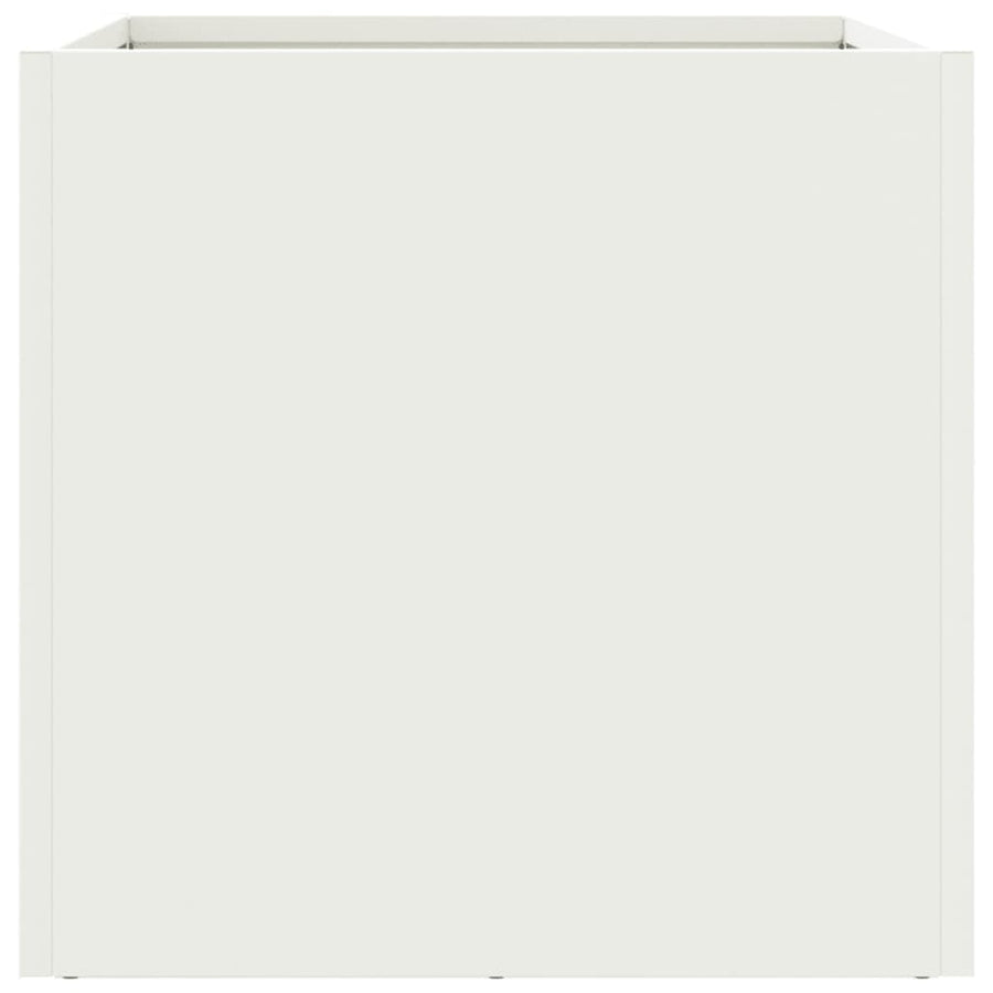 Plantenbakken 2 st 32x30x29 cm koudgewalst staal wit 2 32 x 30 x 29 cm Wit