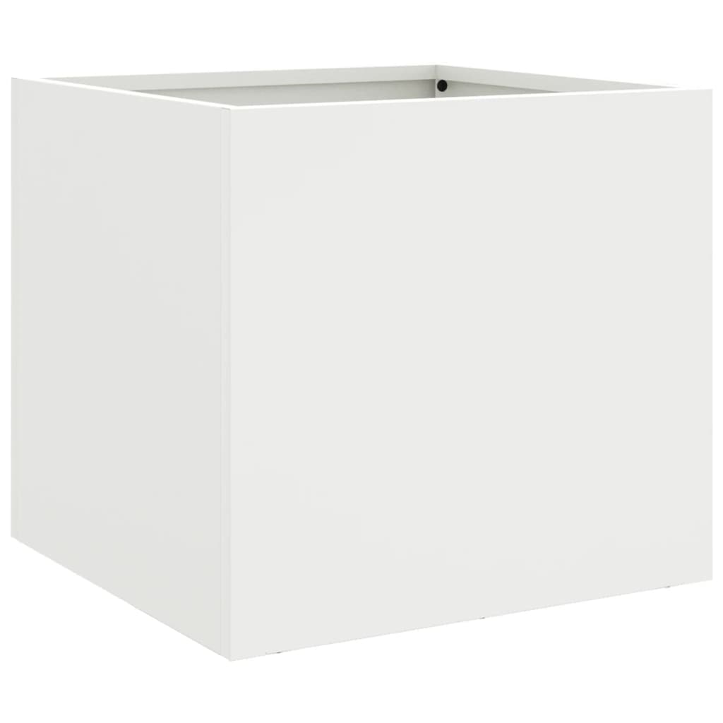 Plantenbakken 2 st 32x30x29 cm koudgewalst staal wit 2 32 x 30 x 29 cm Wit